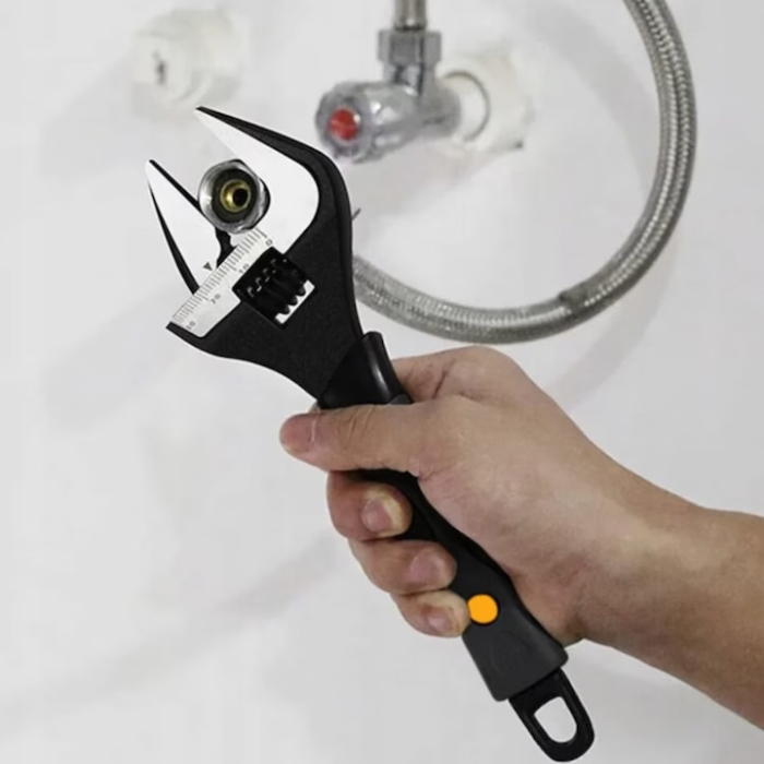 Cheie reglabila VarioShop®, 0–35 mm, din otel carbon rezistent, maner ergonomic TPR antiderapant, scala gravata cu laser, utilizare universala [6]