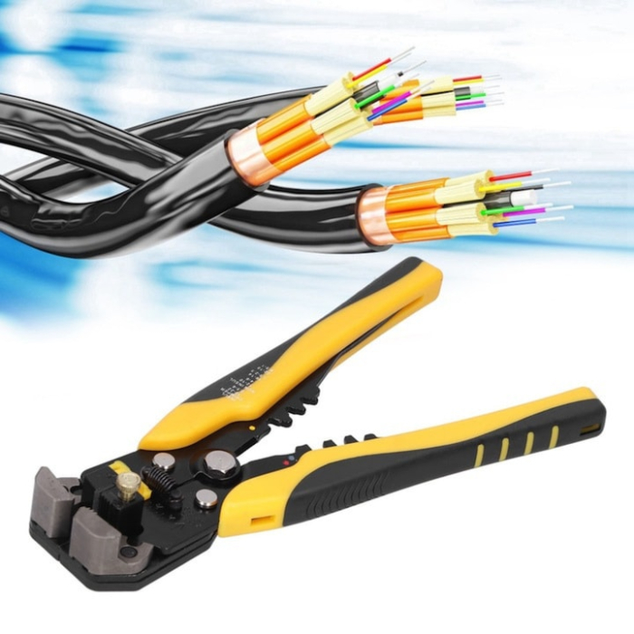 Cleste multifunctional pentru dezizolat, taiat si sertizat cabluri VarioShop®, profesional, cu manere antiderapante, 0.2–6 mm², Galben/Negru [2]