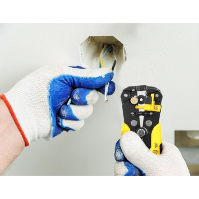 Cleste multifunctional pentru dezizolat, taiat si sertizat cabluri VarioShop®, profesional, cu manere antiderapante, 0.2–6 mm², Galben/Negru [3]