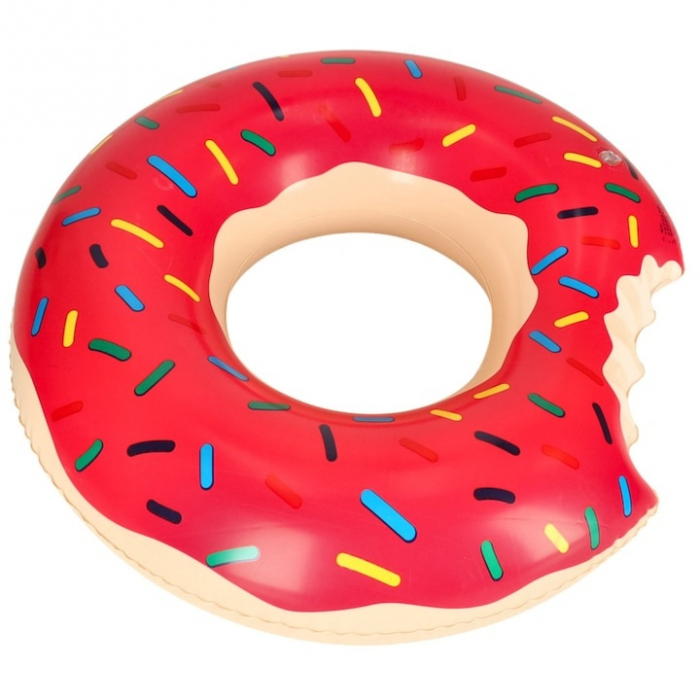 Colac de inot gonflabil pentru copii in forma de gogoasa VarioShop®, accesoriul perfect pentru distractie si siguranta in apa, 50 cm, Roz [7]