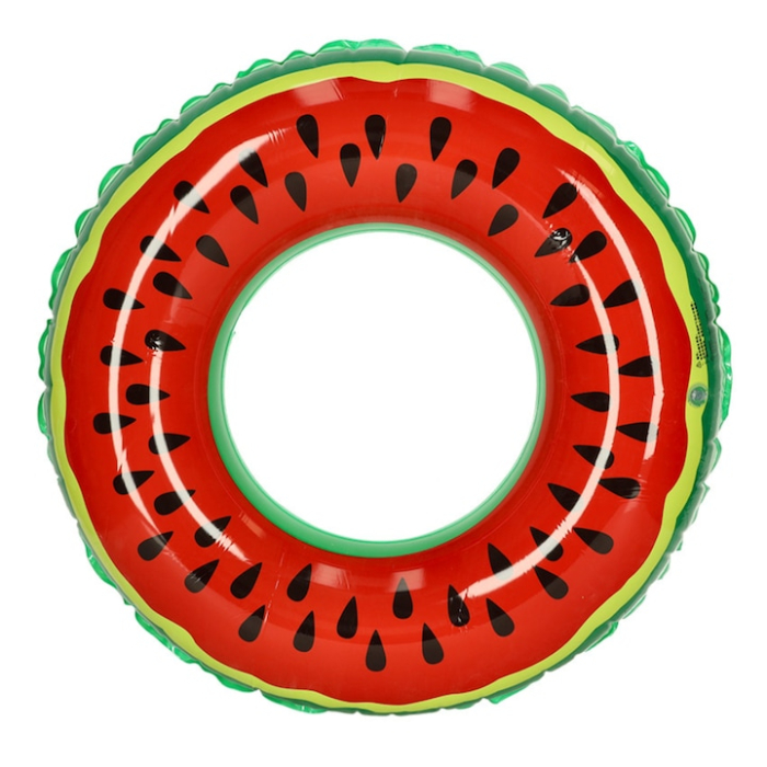 Colac de inot VarioShop®, model pepene verde 80 cm, design unic, usor de umflat si transportat, ideal pentru plaja, piscina si petreceri acvatice, Rosu [3]