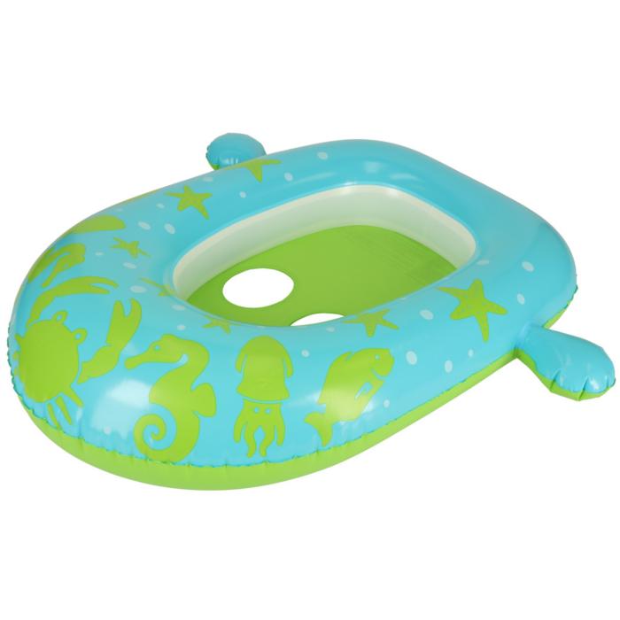 Colac gonflabil copii 1-2 ani VarioShop®, cu protectie solara si scaun, verde-albastru [7]