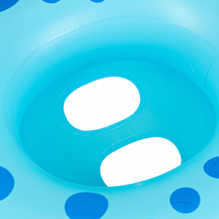 Colac gonflabil tip ponton pentru copii VarioShop®, in forma de rinocer, jucarie acvatica din PVC durabil, cu scaun si manere laterale, ideala pentru piscina sau vacante la mare, Albastru [2]