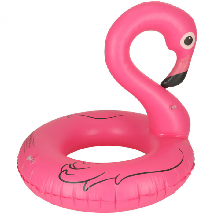 Colac gonflabil VarioShop®, in forma de flamingo pentru copii, 90 cm, design atragator, durabil si sigur pentru joaca si relaxare in apa, greutate maxima 70 kg, Roz [8]