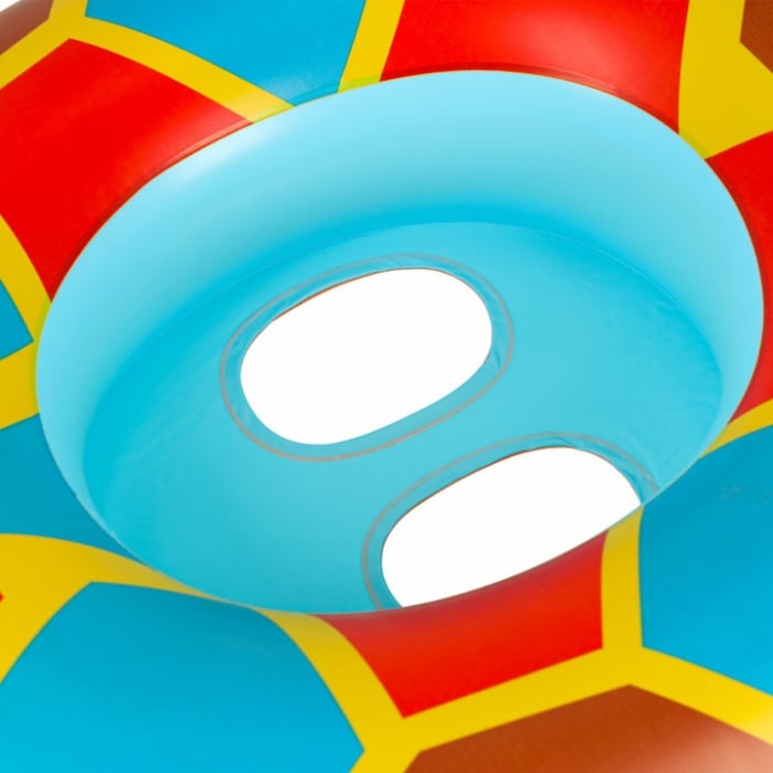 Colac ponton gonflabil pentru copii VarioShop®, in forma de testoasa, jucarie acvatica din PVC cu manere laterale, ideala pentru piscina, mare sau lac, Multicolo [2]