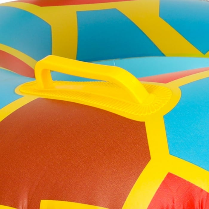 Colac ponton gonflabil pentru copii VarioShop®, in forma de testoasa, jucarie acvatica din PVC cu manere laterale, ideala pentru piscina, mare sau lac, Multicolo [3]
