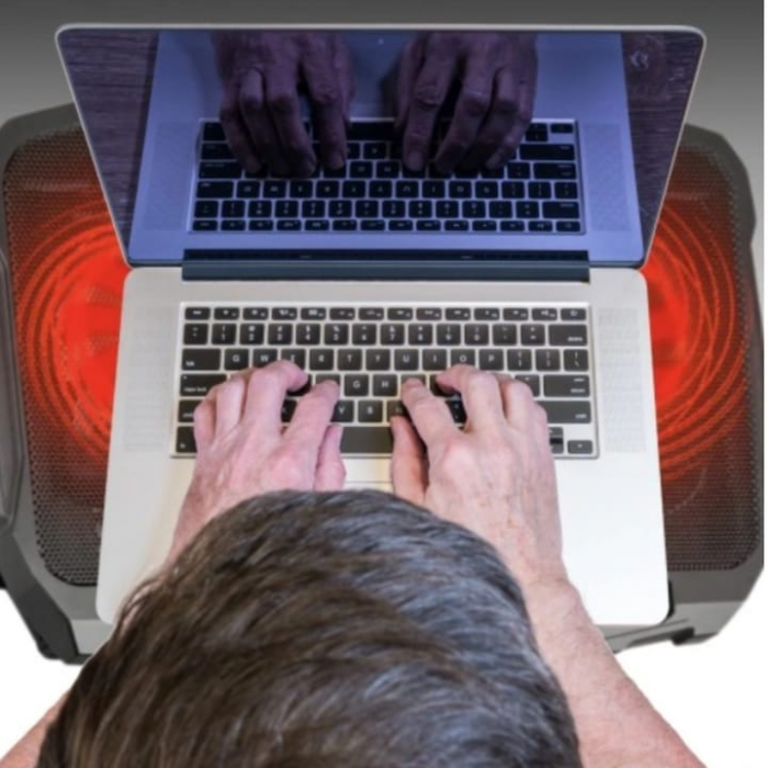 Cooler pentru laptop VarioShop®, compatibilitate 12 - 17 inch, iluminare LED, 4 nivele de inaltime, 4 ventilatoare, 15 dBA, 39 x 28 cm, Negru [10]