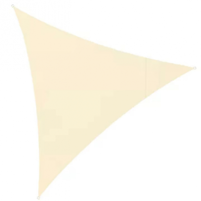 Copertina impermeabila pentru soare 3 x 3 x 3 cm VarioShop®, copertina triunghiulara, cu agatatoare, densitate 120 g/mp, Crem [15]