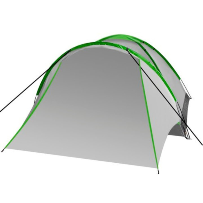 Cort camping, VarioShop®, 4 persoane, tip igloo, impermeabil, usor de montat, husa de transport, plasa de tantari si ventilatie superioara, 320 x 200 x 140 cm, Verde/Gri [12]