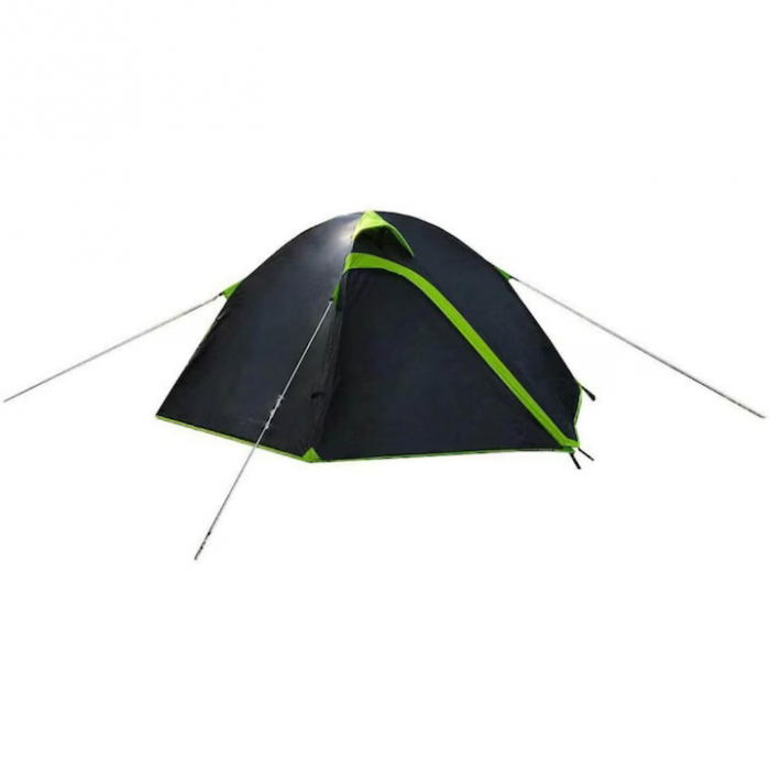 Cort de camping pentru 2 persoane VarioShop®, Impermeabil, Usor de Montat, Ventilat si Compact, Ideal pentru Drumetii si Excursii, Negru/Verde [7]
