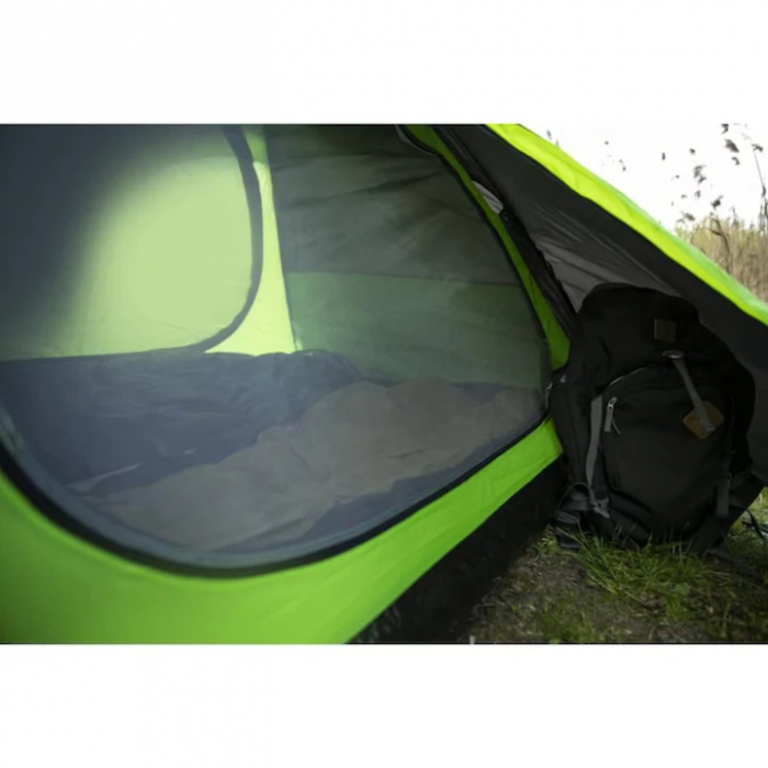 Cort de camping pentru 2 persoane VarioShop®, Impermeabil, Usor de Montat, Ventilat si Compact, Ideal pentru Drumetii si Excursii, Negru/Verde [3]