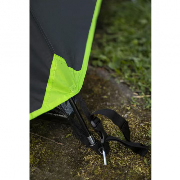 Cort de camping pentru 2 persoane VarioShop®, Impermeabil, Usor de Montat, Ventilat si Compact, Ideal pentru Drumetii si Excursii, Negru/Verde [10]