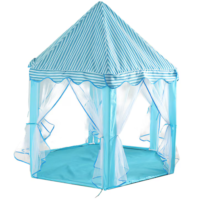 Cort de Joacă Tip Castel Albastru 54x55 inch pentru Copii VarioShop®, Spatiu Magic de Joacă pentru Imaginatie, Creativitate și Distractie în Siguranta [1]