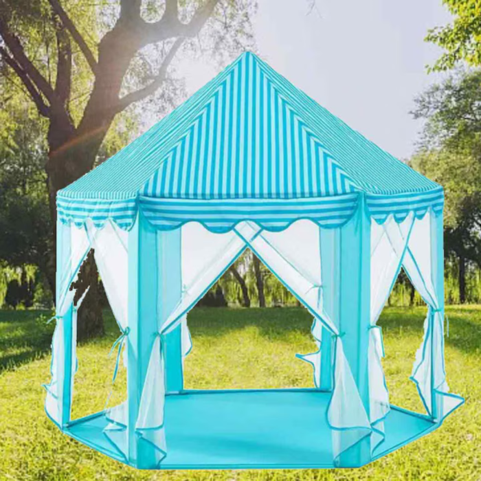 Cort de Joacă Tip Castel Albastru 54x55 inch pentru Copii VarioShop®, Spatiu Magic de Joacă pentru Imaginatie, Creativitate și Distractie în Siguranta [11]