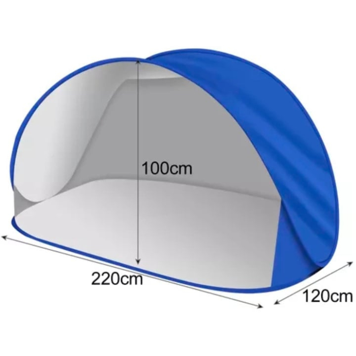 Cort de plaja, autoextensibil, VarioShop®, protectie UV 30+, usor si compact, montare rapida in 2 secunde, husa de transport inclusa, 220 x 120 x 100 cm, Albastru [2]