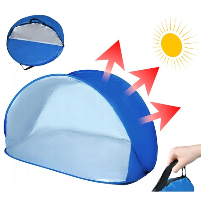 Cort de plaja mare autoextensibil Pop-Up VarioShop®, cu protectie UV 30+, usor si compact, montare rapida in 2 secunde, husa de transport inclusa, 150 x 100 x 80 cm, Albastru [3]