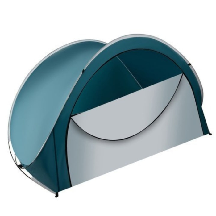 Cort de plaja pentru 3 persoane VarioShop®, cu fermoar dublu, protectie UV si vant, pliabil, usor de transportat, montaj instant POP-UP, 200 x 120 x 110 cm, Albastru/Alb [6]