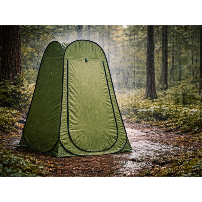 Cort dus camping VarioShop®, pliabil, 185 cm, montare rapida, rezistent la apa, cu geanta transport, ideal pentru plaja si outdoor, verde [8]