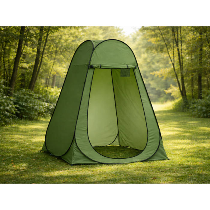 Cort dus camping VarioShop®, pliabil, 185 cm, montare rapida, rezistent la apa, cu geanta transport, ideal pentru plaja si outdoor, verde [15]