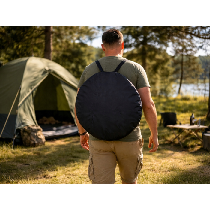 Cort dus camping VarioShop®, pliabil, 185 cm, montare rapida, rezistent la apa, cu geanta transport, ideal pentru plaja si outdoor, verde [5]