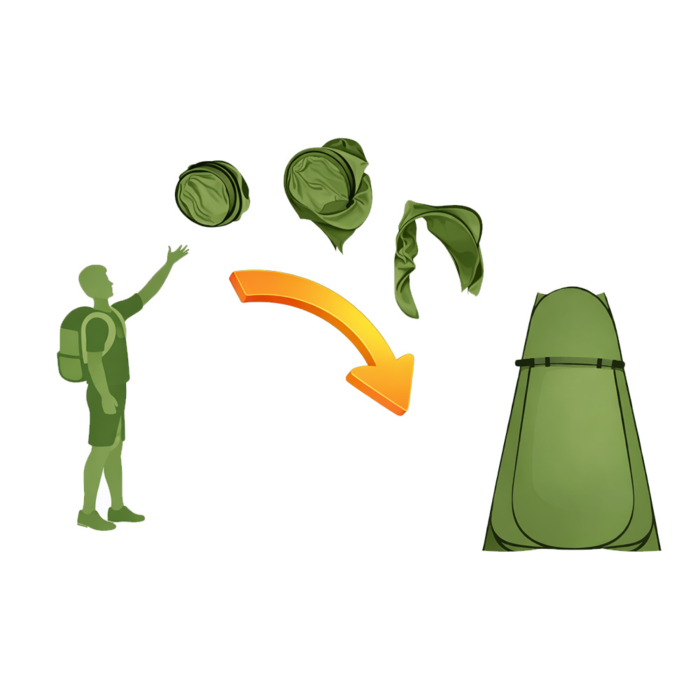 Cort dus camping VarioShop®, pliabil, 185 cm, montare rapida, rezistent la apa, cu geanta transport, ideal pentru plaja si outdoor, verde [13]