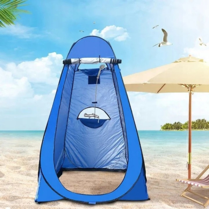 Cort multifunctional portabil 3 in 1 VarioShop®, pentru camping plaja si drumetii, vestiar si cabina de dus auto pliabila, 120 x 120 x 190 cm, Albastru [8]