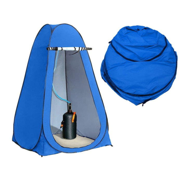 Cort multifunctional portabil 3 in 1 VarioShop®, pentru camping plaja si drumetii, vestiar si cabina de dus auto pliabila, 120 x 120 x 190 cm, Albastru [10]