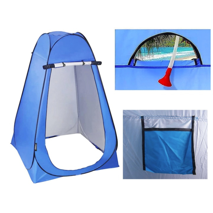 Cort multifunctional portabil 3 in 1 VarioShop®, pentru camping plaja si drumetii, vestiar si cabina de dus auto pliabila, 120 x 120 x 190 cm, Albastru [9]
