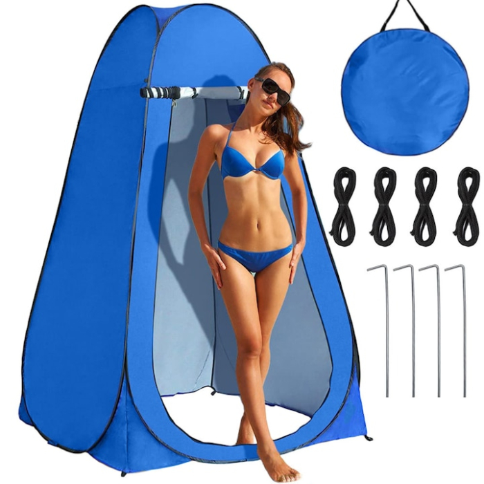 Cort multifunctional portabil 3 in 1 VarioShop®, pentru camping plaja si drumetii, vestiar si cabina de dus auto pliabila, 120 x 120 x 190 cm, Albastru [6]