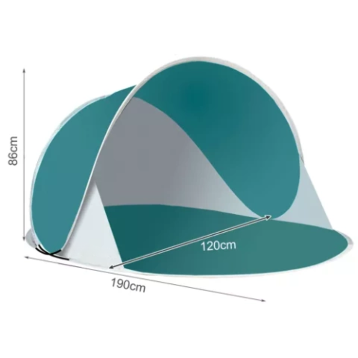 Cort plaja semideschis, VarioShop®, montare rapida POP-UP, protectie UV si rezistent la vant, 190 x 86 x 120 cm, Alb/Turcoaz [9]