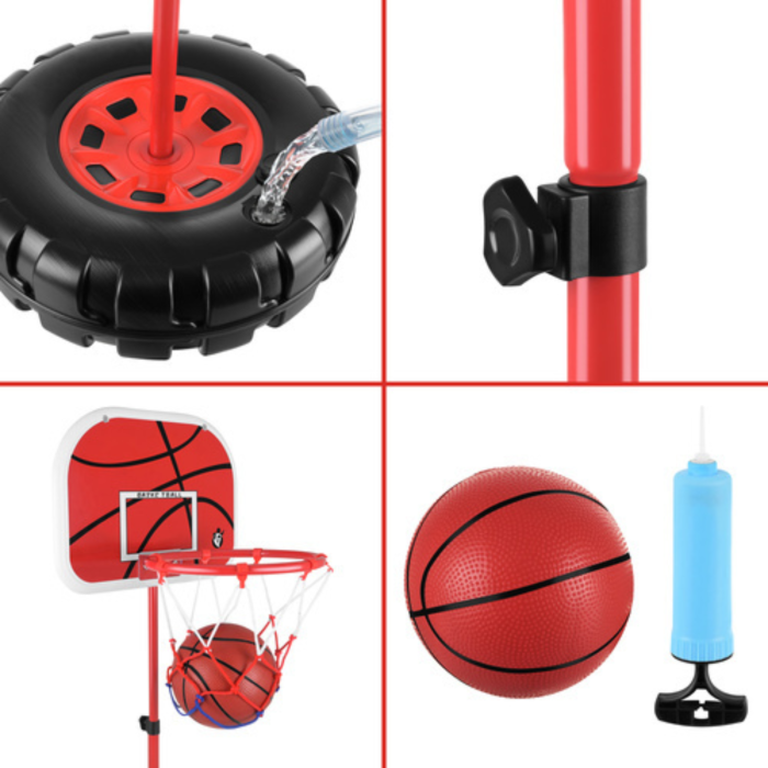 Cos baschet pentru copii VarioShop®, reglabil 109-170 cm, cu suport, panou, minge si pompa, set complet pentru interior si exterior [10]