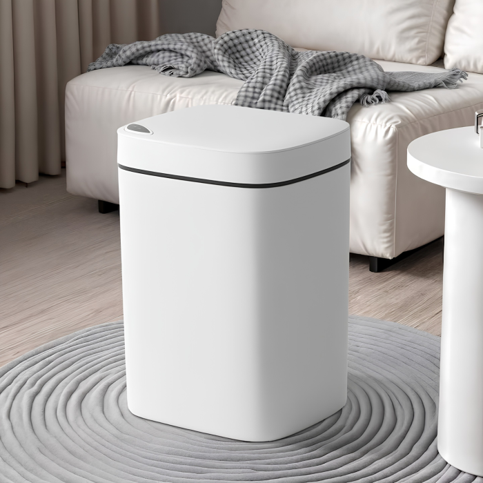 Cos de gunoi automat VarioShop®, cu senzor de miscare, capacitate 12L, silentios, pentru baie, dormitor, living, bucatarie, birou, 23x20x25.5 cm, alb [7]