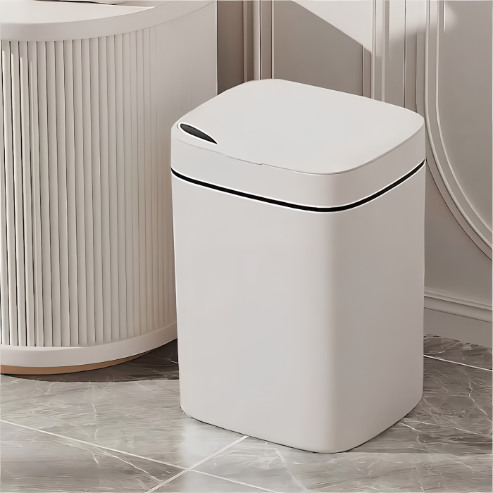 Cos de gunoi automat VarioShop®, cu senzor de miscare, capacitate 12L, silentios, pentru baie, dormitor, living, bucatarie, birou, 23x20x25.5 cm, alb [8]