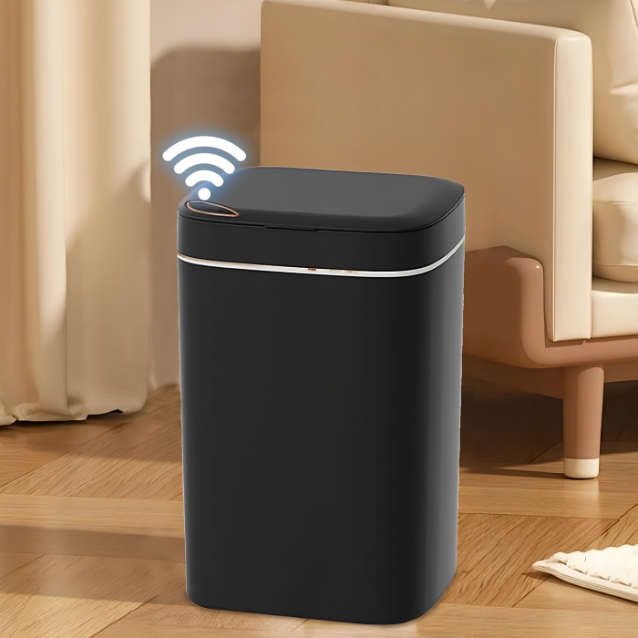 Cos de gunoi automat VarioShop®, cu senzor de miscare, capacitate 12L, silentios, pentru baie, dormitor, living, bucatarie, birou, 23x20x25.5 cm, negru [3]