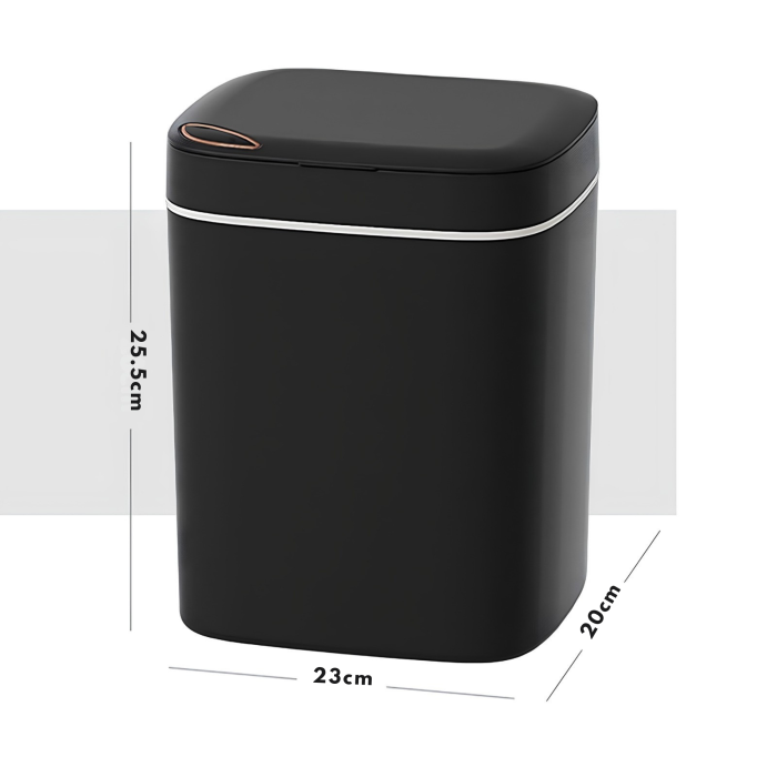 Cos de gunoi automat VarioShop®, cu senzor de miscare, capacitate 12L, silentios, pentru baie, dormitor, living, bucatarie, birou, 23x20x25.5 cm, negru [2]