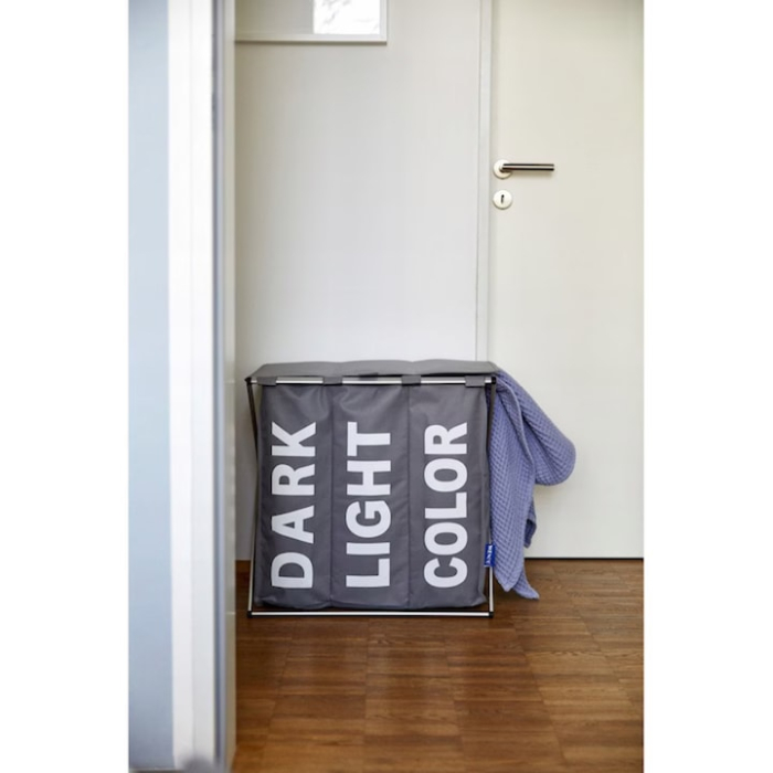 Cos de rufe, VarioShop, 3 compartimente, capac si manere, impermeabil, gri, 64.5x58x36.5cm [3]