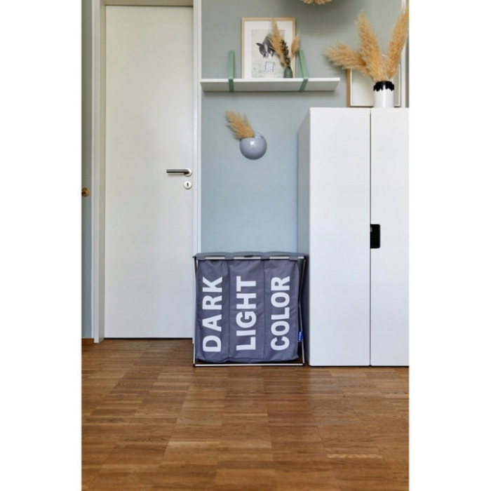 Cos de rufe, VarioShop, 3 compartimente, capac si manere, impermeabil, gri, 64.5x58x36.5cm [7]