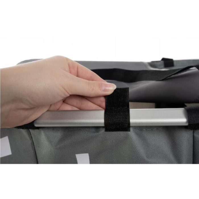 Cos de rufe, VarioShop, 3 compartimente, capac si manere, impermeabil, gri, 64.5x58x36.5cm [8]