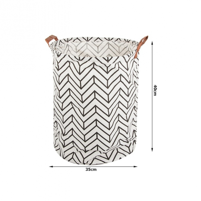 Cos Depozitare pentru Jucarii sau Haine VarioShop®, Capacitate 45 L, Marime XL, Pliabil, Manere pentru Transport, 40 x 35 cm, Alb [14]