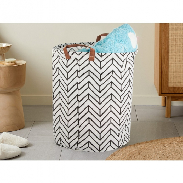 Cos Depozitare pentru Jucarii sau Haine VarioShop®, Capacitate 45 L, Marime XL, Pliabil, Manere pentru Transport, 40 x 35 cm, Alb [9]