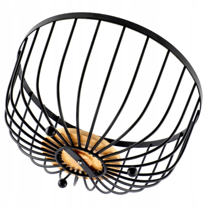 Cos metalic rotund pentru fructe si legume VarioShop®, design modern pe trei picioare, stabil si elegant, ideal pentru bucatarie sau sufragerie, 25 cm diametru, Negru mat [4]