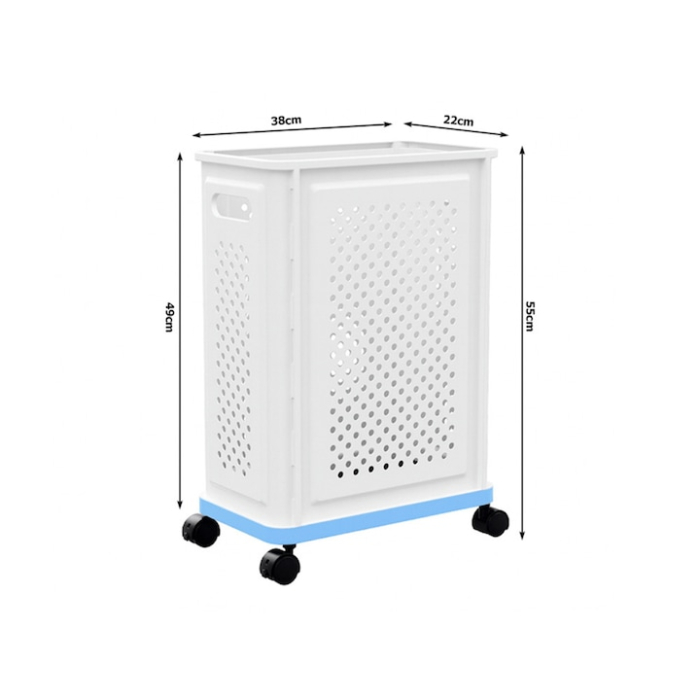 Cos pe roti VarioShop®, pentru rufe, jucarii si lenjerie, organizator practic si durabil pentru baie, camera sau bucatarie, capacitate 40L, mobilitate usoara si design modern [3]