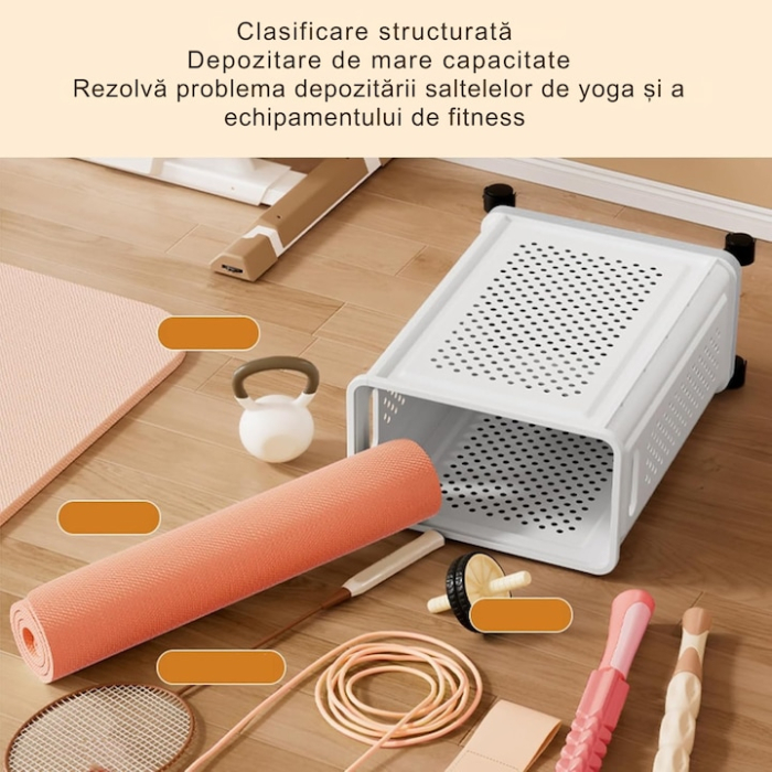 Cos pe roti VarioShop®, pentru rufe, jucarii si lenjerie, organizator practic si durabil pentru baie, camera sau bucatarie, capacitate 40L, mobilitate usoara si design modern [10]