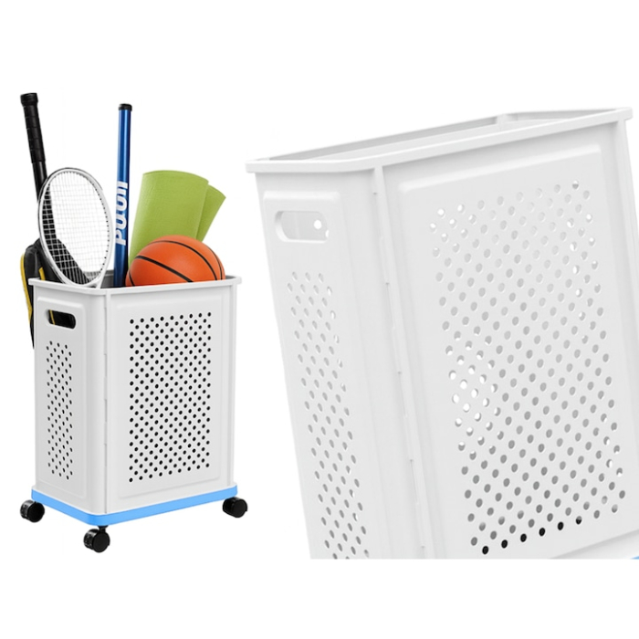 Cos pe roti VarioShop®, pentru rufe, jucarii si lenjerie, organizator practic si durabil pentru baie, camera sau bucatarie, capacitate 40L, mobilitate usoara si design modern [2]