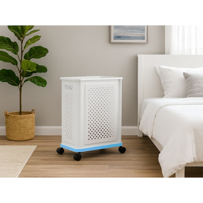 Cos pe roti VarioShop®, pentru rufe, jucarii si lenjerie, organizator practic si durabil pentru baie, camera sau bucatarie, capacitate 40L, mobilitate usoara si design modern [6]