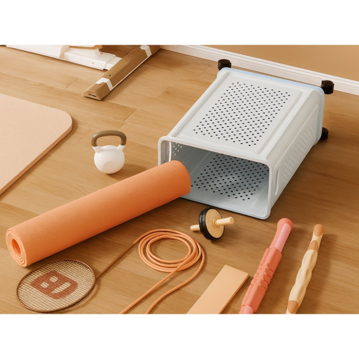 Cos pe roti VarioShop®, pentru rufe, jucarii si lenjerie, organizator practic si durabil pentru baie, camera sau bucatarie, capacitate 40L, mobilitate usoara si design modern [4]