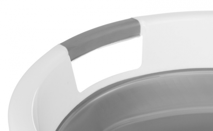 Cos Pentru Rufe Pliabil Multifunctional VarioShop®, Dimensiuni 38 x 53 x6/15/24 cm, Inaltime reglabila pe 3 nivele, Material Silicon-Plastic, Capacitate 25L, Echipat cu Manere pentru Transport, Gri si [44]