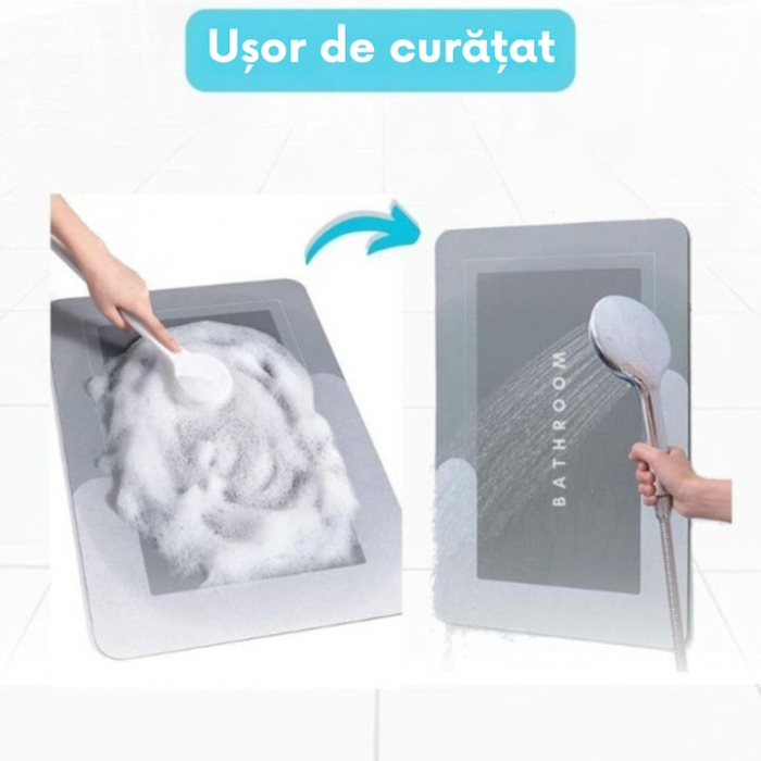 Covor de baie antiderapant VarioShop®, substrat absorbant, uscare rapida, usor de curatat, dimensiune 58 x 38 cm, Albastru [4]