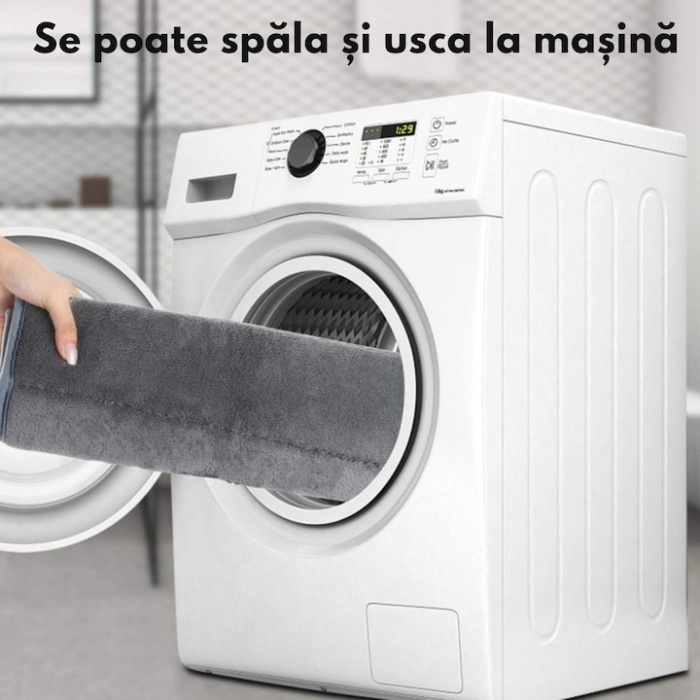 Covor de baie VarioShop®, din material textil plusat, strat TPR antiderapant, moale, absorbant, sigur pentru pardoseala, 60 x 40 cm, Gri [2]