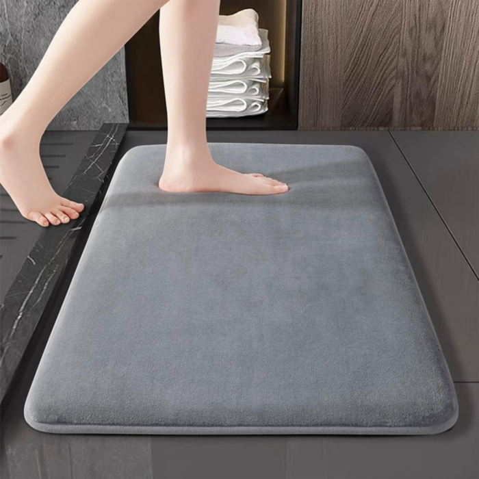 Covoras de baie VarioShop®, absorbant, anti-alunecare, lavabil la masina, uscare rapida, 40 x 60 cm, Gri [10]